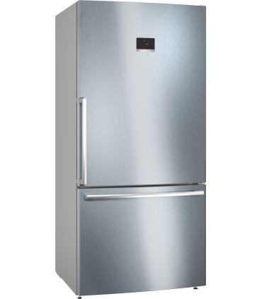 Bosch KGB86XIEP Serie 4, Frigorífico combinado de libre instalación, 186 x 86 cm (81 cm de fondo), Acero inoxidable antihuellas