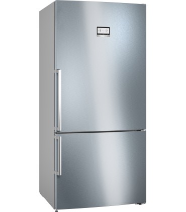 Bosch KGN86AIDR Serie 6, Frigorífico combinado de libre instalación, 186 x 86 cm (81 cm de fondo), Acero inoxidable antihuellas