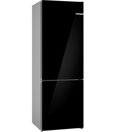 Bosch KGN49LBCF Serie 6, Frigorífico combinado de libre instalación,  Acabado en cristal, 203 x 70 cm, Negro