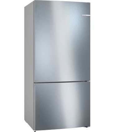 Bosch KGN86VIEA Serie 4, Frigorífico combinado de libre instalación, 186 x 86 cm (81 cm de fondo), Acero inoxidable antihuellas