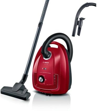 Bosch BGB38RD2 Serie 4, Aspirador con bolsa, Rojo