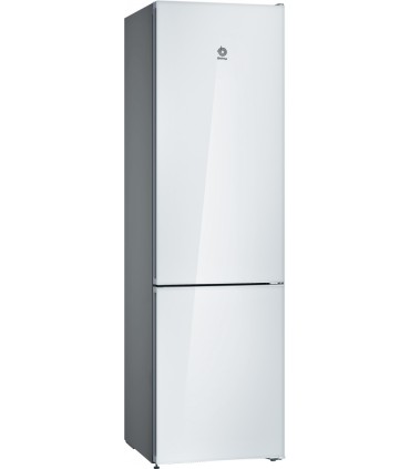 Balay 3KFD765BI Frigorífico combinado de libre instalación, Acabado en cristal, 203 x 60 cm, Cristal blanco