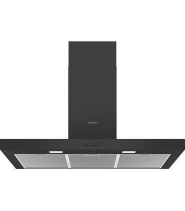 Siemens LC96BBC60 iQ100, Campana decorativa de pared, 90 cm, Negro