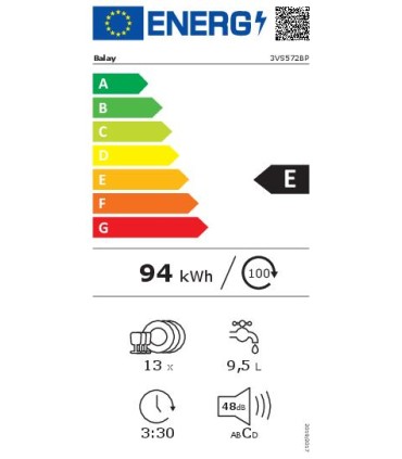 Balay 3VS572BP Lavavajillas de libre instalación, 60 cm, Blanco