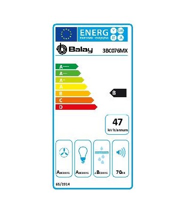 Balay 3BC076MX Campana decorativa de pared box, 75 cm