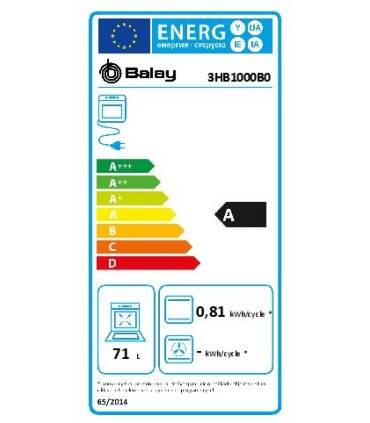 Balay 3HB1000B0 Horno, 60 x 60 cm, Blanco