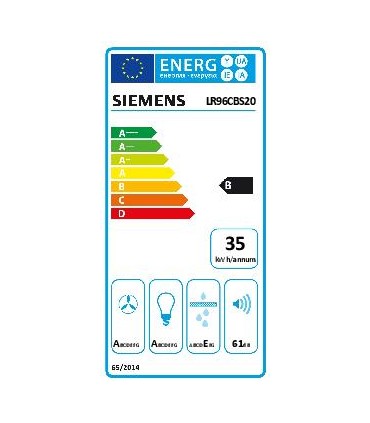 Siemens LR96CBS20 iQ500, Extractor de techo, 90 cm, Blanco