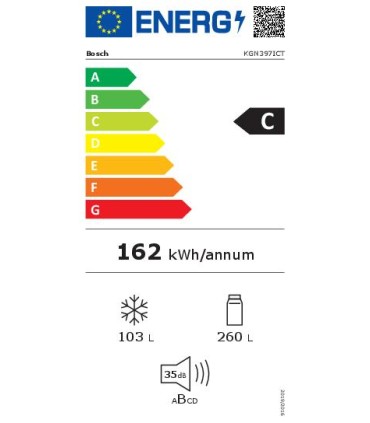 Bosch KGN397ICT Serie 4, Frigorífico combinado de libre instalación, 203 x 60 cm, Acero inoxidable antihuellas