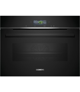 Siemens CB774G1B1 iQ700, Horno compacto pirolítico, 60 x 45 cm, Negro
