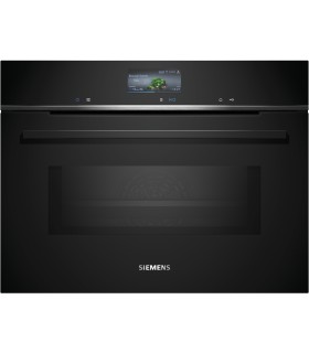 Siemens CM776GKB1 iQ700, Horno compacto pirolítico con microondas, 60 x 45 cm, Negro