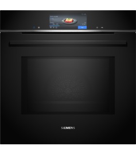 Siemens HM778GMB1 iQ700, Horno pirolítico con microondas, 60 x 60 cm, Negro