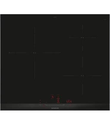 Siemens EH677HCC1E iQ100, Placa de inducción, 60 cm, Negro, con perfiles