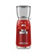 Smeg CGF11RDEU Molinillo de Café, 50's Style, Rojo