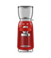 Smeg CGF11RDEU Molinillo de Café, 50's Style, Rojo