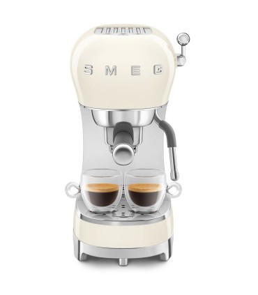 Smeg ECF02CREU Cafetera Espresso, 50's Style, Crema