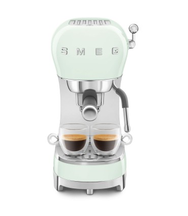 Smeg ECF02PGEU Cafetera Espresso, 50's Style, Verde