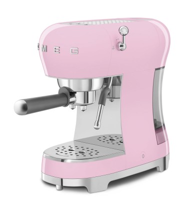 Smeg ECF02PKEU Cafetera Espresso, 50's Style, Rosa