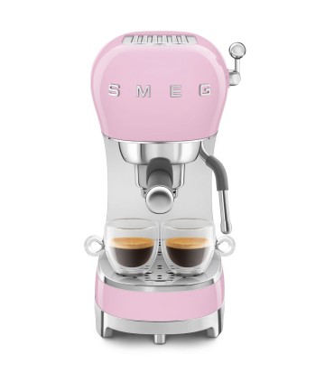 Smeg ECF02PKEU Cafetera Espresso, 50's Style, Rosa