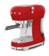 Smeg ECF02RDEU Cafetera Espresso, 50's Style, Rojo