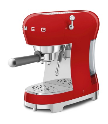 Smeg ECF02RDEU Cafetera Espresso, 50's Style, Rojo