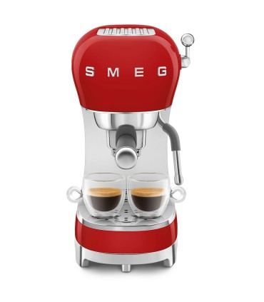 Smeg ECF02RDEU Cafetera Espresso, 50's Style, Rojo
