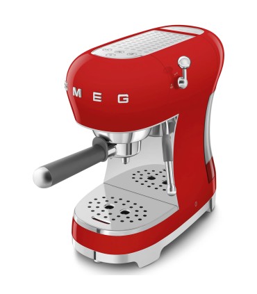 Smeg ECF02RDEU Cafetera Espresso, 50's Style, Rojo