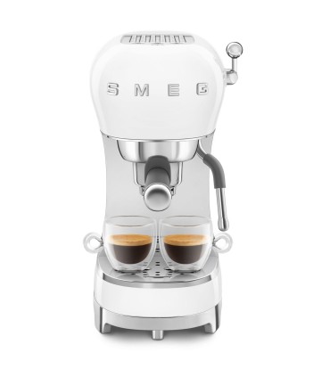 Smeg ECF02WHEU Cafetera Espresso, 50's Style, Blanco