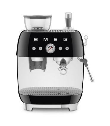 Smeg EGF03BLEU Cafetera espresso con molinillo integrado, 50's Style, Negro