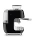 Smeg EGF03BLEU Cafetera espresso con molinillo integrado, 50's Style, Negro