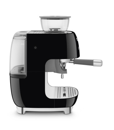 Smeg EGF03BLEU Cafetera espresso con molinillo integrado, 50's Style, Negro