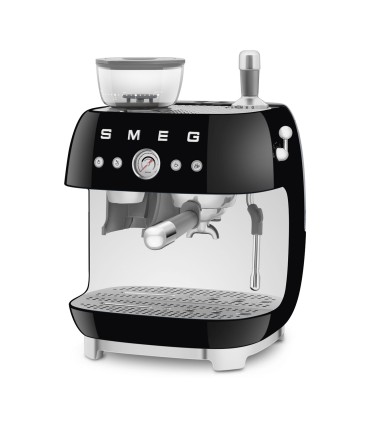 Smeg EGF03BLEU Cafetera espresso con molinillo integrado, 50's Style, Negro
