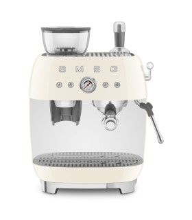 Smeg EGF03CREU Cafetera espresso con molinillo integrado, 50's Style, Crema