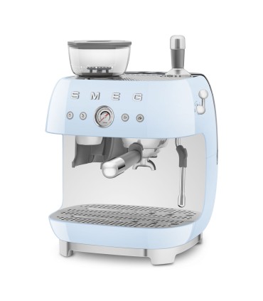 Smeg EGF03PBEU Cafetera espresso con molinillo integrado, 50's Style, Azul