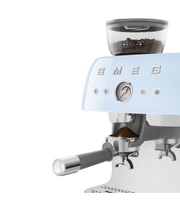 Smeg EGF03PBEU Cafetera espresso con molinillo integrado, 50's Style, Azul