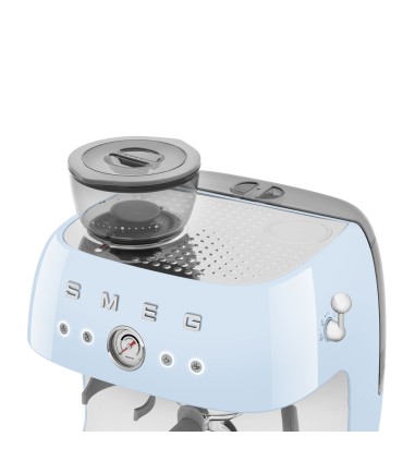 Smeg EGF03PBEU Cafetera espresso con molinillo integrado, 50's Style, Azul