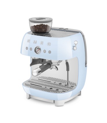 Smeg EGF03PBEU Cafetera espresso con molinillo integrado, 50's Style, Azul