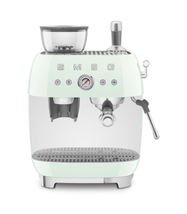 Smeg EGF03PGEU Cafetera espresso con molinillo integrado, 50's Style, Verde
