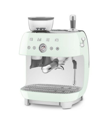 Smeg EGF03PGEU Cafetera espresso con molinillo integrado, 50's Style, Verde