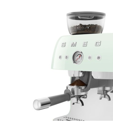 Smeg EGF03PGEU Cafetera espresso con molinillo integrado, 50's Style, Verde
