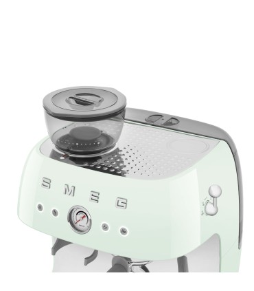 Smeg EGF03PGEU Cafetera espresso con molinillo integrado, 50's Style, Verde