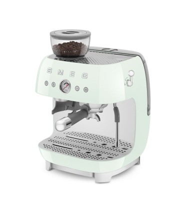 Smeg EGF03PGEU Cafetera espresso con molinillo integrado, 50's Style, Verde