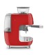 Smeg EGF03RDEU Cafetera espresso con molinillo integrado, 50's Style, Rojo