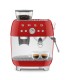 Smeg EGF03RDEU Cafetera espresso con molinillo integrado, 50's Style, Rojo