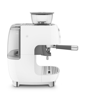 Smeg EGF03WHEU Cafetera espresso con molinillo integrado, 50's Style, Blanco
