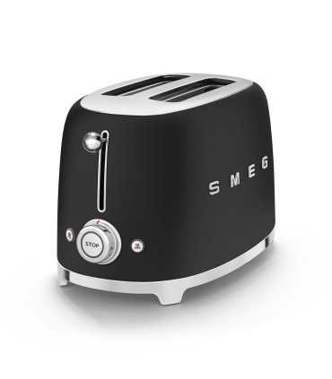Smeg TSF01BLMEU Tostadora 2x2, 50's Style, Negro Mate