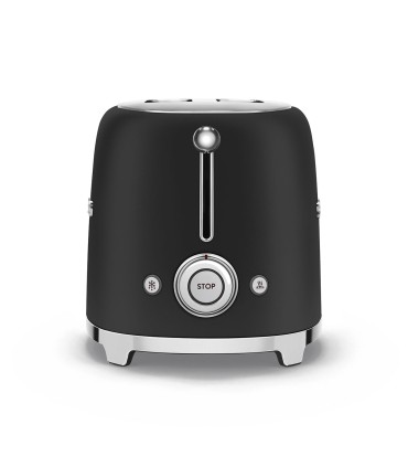 Smeg TSF01BLMEU Tostadora 2x2, 50's Style, Negro Mate