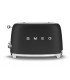 Smeg TSF01BLMEU Tostadora 2x2, 50's Style, Negro Mate