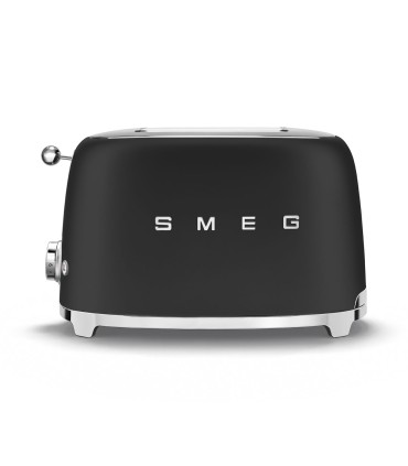 Smeg TSF01BLMEU Tostadora 2x2, 50's Style, Negro Mate