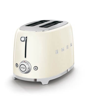 Smeg TSF01CREU Tostadora 2x2, 50's Style, Crema
