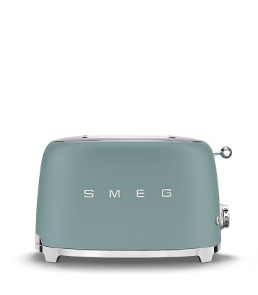 Smeg TSF01EGMEU Tostadora 2x2, 50's Style, Verde Esmeralda Mate